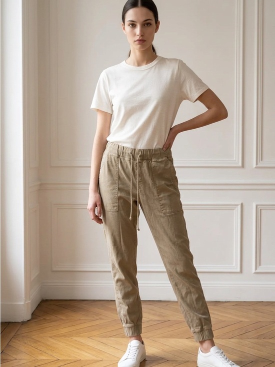 cloth & stone Pants - Anthropologie cloth & stone Elastic Waist Utility Joggers in Khaki
